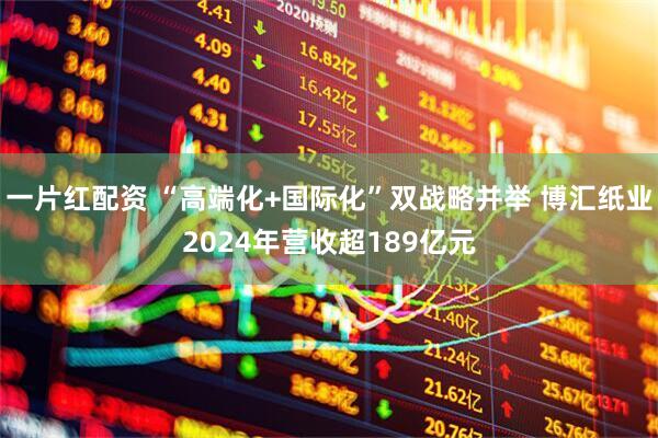 一片红配资 “高端化+国际化”双战略并举 博汇纸业2024年营收超189亿元